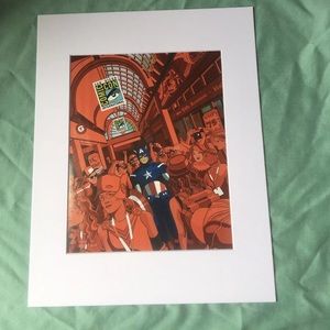 Captain America at ComicCon art matted marvel